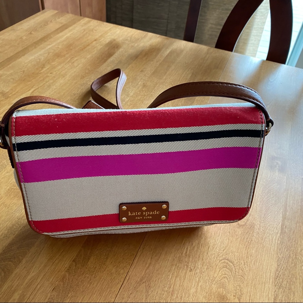 Kate Spade striped crossbody purse